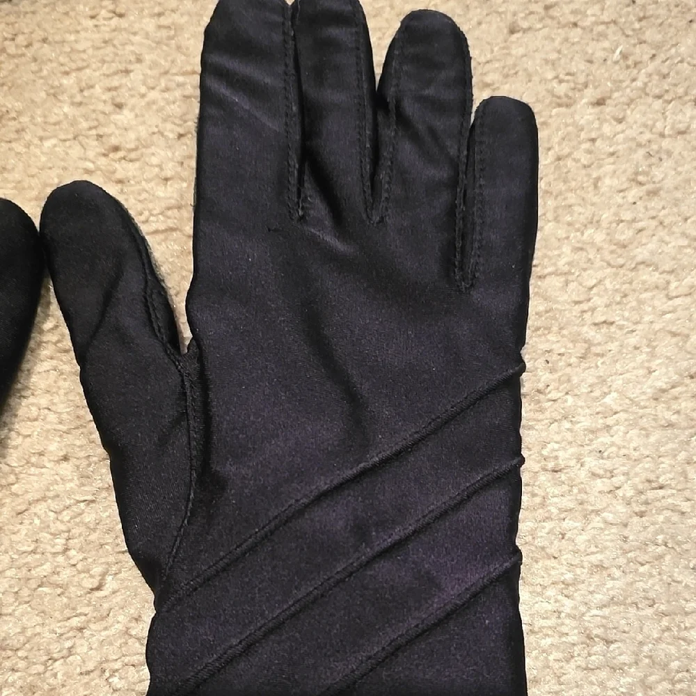 Black Lycra Spandex and Fabric Gloves